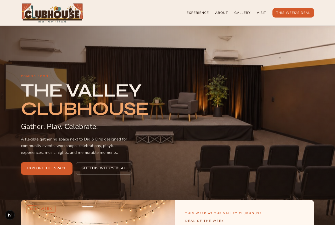 The Valley Clubhouse website preview
